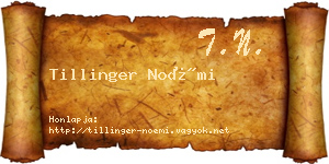 Tillinger Noémi névjegykártya